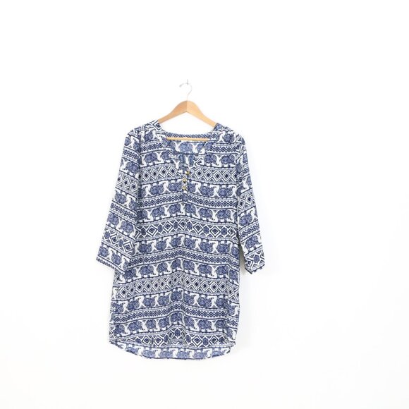*Ardene Elephant Print Long Sleeve Tunic - Picture 7 of 7